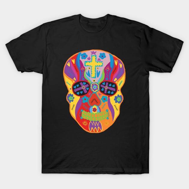 Sugar Skull Day of the Unliving Dead Calavera T-Shirt by Rosemarie Guieb Designs